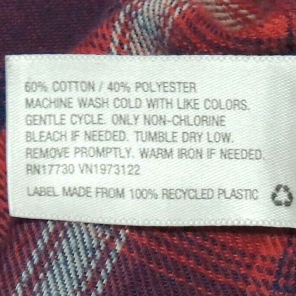 Mossimo Supply Co Blue Red Plaid Cotton Blend Flannel Button Down Shirt Size XXL - Picture 13 of 13